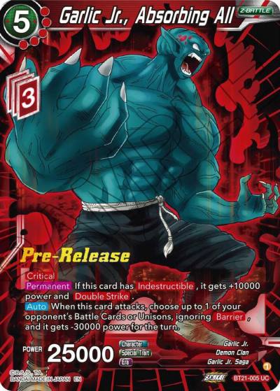 Garlic Jr Absorbing All BT21-005 Wild Resurgence Pre-Release Cards Dragonball Super card