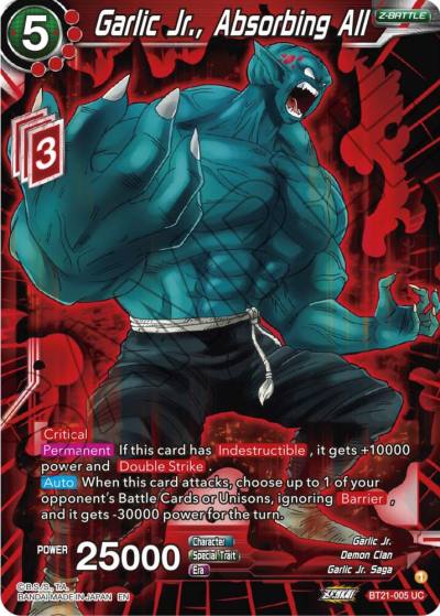 Garlic Jr Absorbing All Foil BT21-005 Wild Resurgence Dragonball Super card