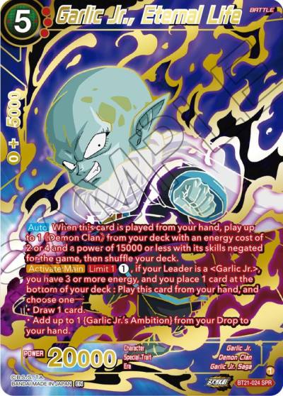 Garlic Jr Eternal Life SPR BT21-024 Wild Resurgence Dragonball Super card