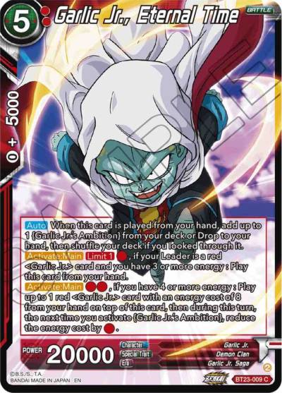 Garlic Jr Eternal Time BT23-009 Perfect Combination Dragonball Super card