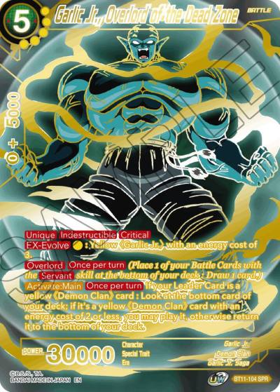 Garlic Jr Overlord of the Dead Zone SPR BT11-104 Vermilion Bloodline Dragonball Super card