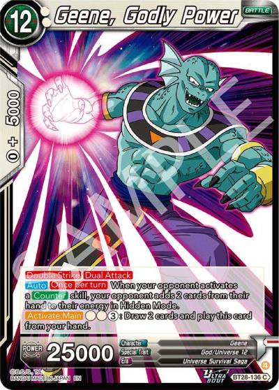Geene Godly Power BT28-136 Prismatic Clash Dragonball Super card