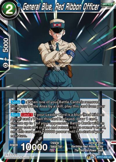 General Blue Red Ribbon Officer BT17-039 Ultimate Squad Dragonball Super card