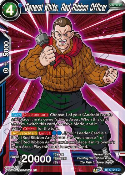General White Red Ribbon Officer BT17-041 Ultimate Squad Dragonball Super card