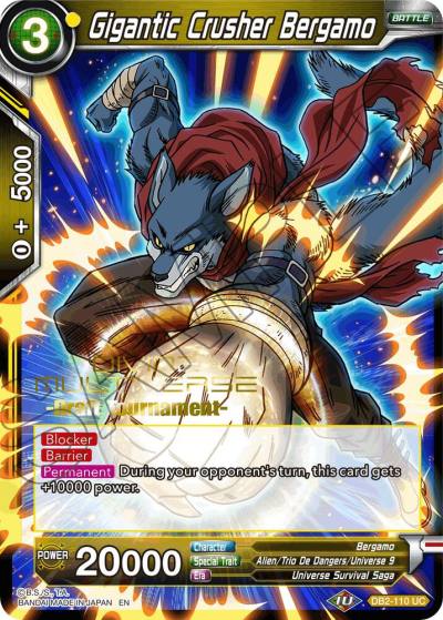 Gigantic Crusher Bergamo Divine Multiverse Draft Tournament DB2-110 Tournament Promotion Cards Dragonball Super card