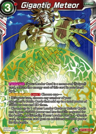 Gigantic Meteor BT15-030 Saiyan Showdown Dragonball Super card