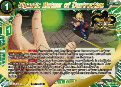 Gigantic Meteor of Destruction 2023 World Championship Z Extra Card Set BT22-060 Tournament Promotion Cards Dragonball Super card