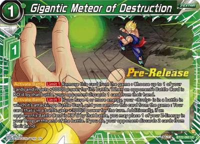 Gigantic Meteor of Destruction BT22-060 Critical Blow Pre-Release Cards Dragonball Super card