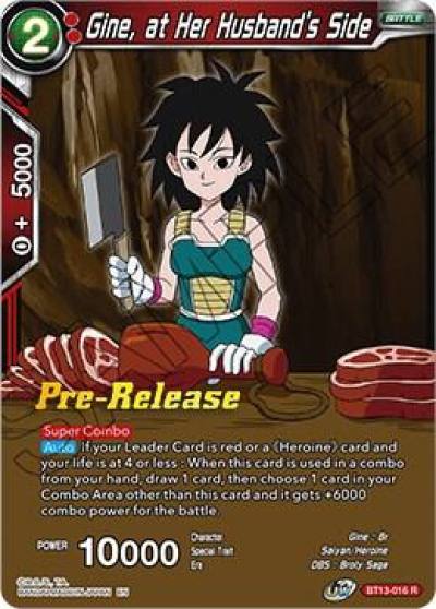 Gine at Her Husbands Side BT13-016 Supreme Rivalry Pre-Release Cards Dragonball Super card