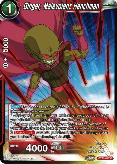 Ginger Malevolent Henchman BT21-027 Wild Resurgence Dragonball Super card