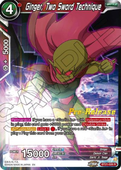 Ginger Two Sword Technique BT21-026 Wild Resurgence Pre-Release Cards Dragonball Super card
