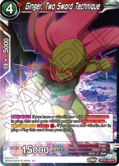 Ginger Two Sword Technique BT21-026 Wild Resurgence Dragonball Super card