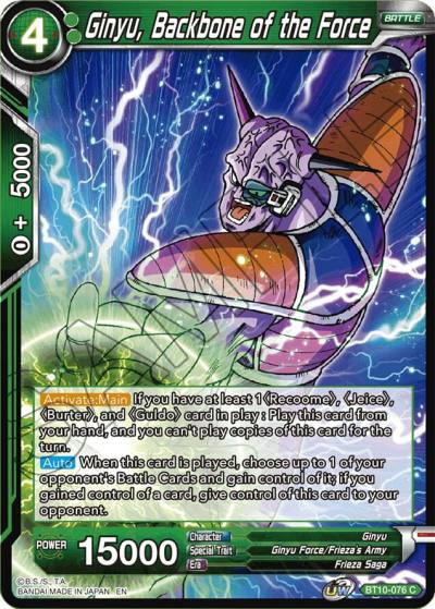 Ginyu Backbone of the Force Foil BT10-076 Rise of the Unison Warrior Dragonball Super card