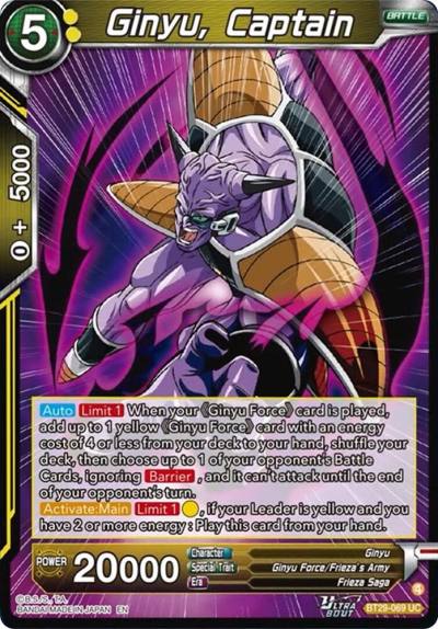 Ginyu Captain BT29-069 Fearsome Rivals Dragonball Super card