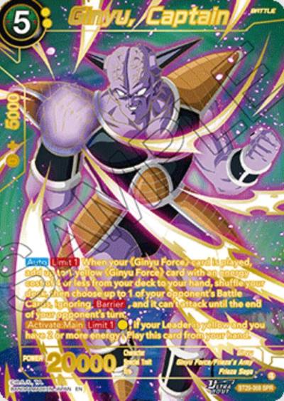 Ginyu Captain SPR BT29-069 Fearsome Rivals Dragonball Super card