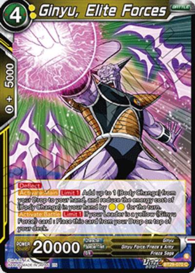 Ginyu Elite Forces BT29-070 Fearsome Rivals Dragonball Super card
