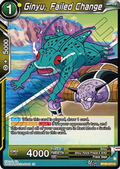 Ginyu Failed Change BT29-071 Fearsome Rivals Dragonball Super card