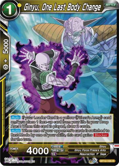 Ginyu One Last Body Change BT12-105 Vicious Rejuvenation Dragonball Super card