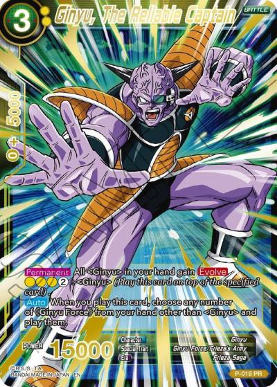 Ginyu The Reliable Captain Gold Stamped P-019 Mythic Booster Dragonball Super card