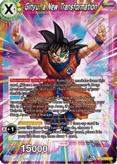 Ginyu a New Transformation BT12-088 Vicious Rejuvenation Dragonball Super card