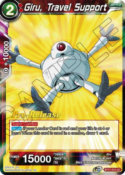 Giru Travel Support BT17-015 Ultimate Squad Pre-Release Cards Dragonball Super card