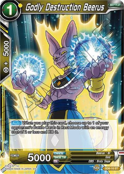 Godly Destruction Beerus SD8-10 Destroyer Kings Dragonball Super card