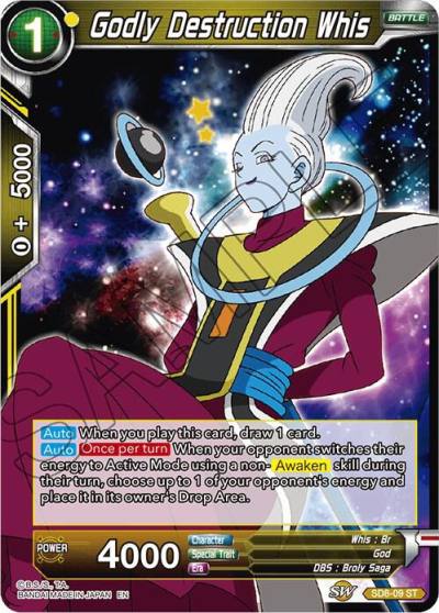 Godly Destruction Whis SD8-09 Destroyer Kings Dragonball Super card
