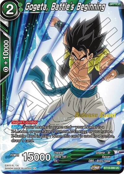 Gogeta Battles Beginning Fighters Ambition Holiday Pack BT19-086 Tournament Promotion Cards Dragonball Super card