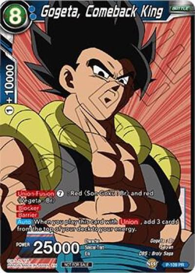 Gogeta Comeback King Broly Pack Vol 3 P-109 Promotion Cards Dragonball Super card
