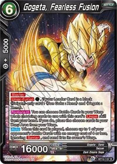 Gogeta Fearless Fusion BT12-137 Vicious Rejuvenation Dragonball Super card
