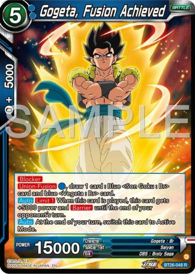 Gogeta Fusion Achieved BT26-048 Ultimate Advent Dragonball Super card