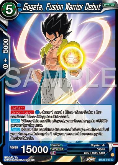 Gogeta Fusion Warrior Debut BT26-047 Ultimate Advent Dragonball Super card