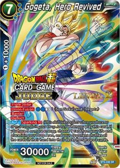 Gogeta Hero Revived Level 2 BT5-038 Judge Promotion Cards Dragonball Super card
