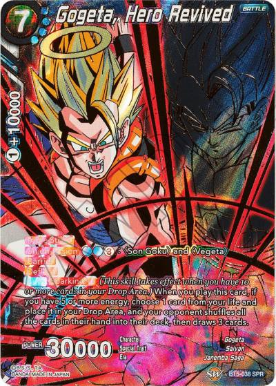 Gogeta Hero Revived SPR BT5-038 Miraculous Revival Dragonball Super card