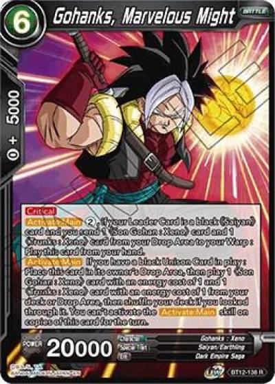 Gohanks Marvelous Might Foil BT12-138 Vicious Rejuvenation Dragonball Super card