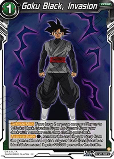 Goku Black Invasion BT29-103 Fearsome Rivals Dragonball Super card