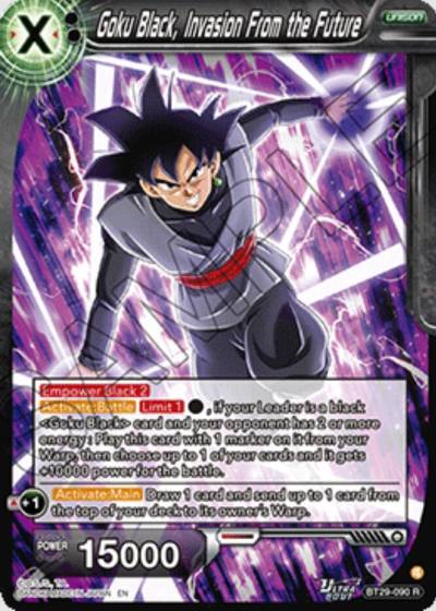 Goku Black Invasion From the Future BT29-090 Fearsome Rivals Dragonball Super card