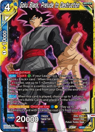 Goku Black Prelude to Destruction BT23-134 Perfect Combination Dragonball Super card