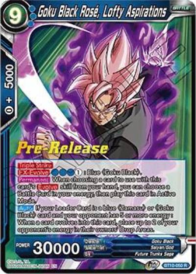 Goku Black Rose Lofty Aspirations BT10-050 Rise of the Unison Warrior Pre-Release Cards Dragonball Super card