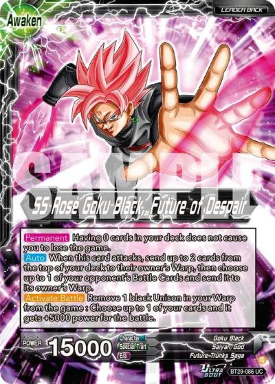 Goku Black SS Rose Goku Black Future of Despair BT29-086 Fearsome Rivals Dragonball Super card
