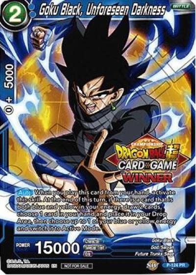 Goku Black Unforeseen Darkness Regional Championship 2020 P-124 Tournament Promotion Cards Dragonball Super card