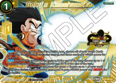 Gokus Kamehameha 2023 World Championship Z Extra Card Set BT22-086 Tournament Promotion Cards Dragonball Super card