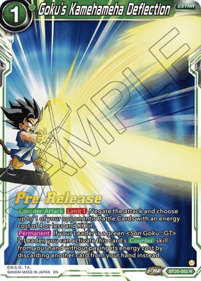 Gokus Kamehameha Deflection BT20-082 Power Absorbed Pre-Release Cards Dragonball Super card