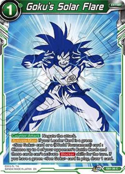 Gokus Solar Flare EB1-36 Battle Evolution Booster Dragonball Super card