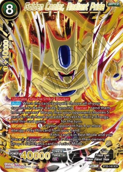 Golden Cooler Radiant Pride Alternate Art BT20-148 Power Absorbed Dragonball Super card