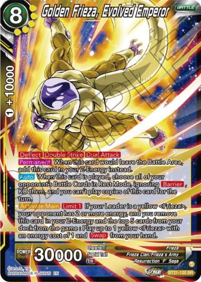 Golden Frieza Evolved Emperor BT21-120 Wild Resurgence Dragonball Super card