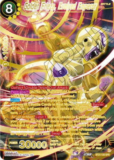Golden Frieza Evolved Emperor SPR BT21-120 Wild Resurgence Dragonball Super card