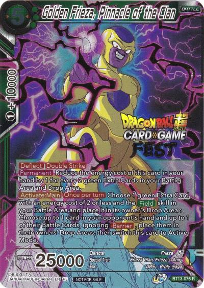 Golden Frieza Pinnacle of the Clan Card Game Fest 2022 BT13-076 Tournament Promotion Cards Dragonball Super card