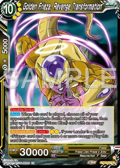 Golden Frieza Revenge Transtormation BT27-090 History of Z Dragonball Super card