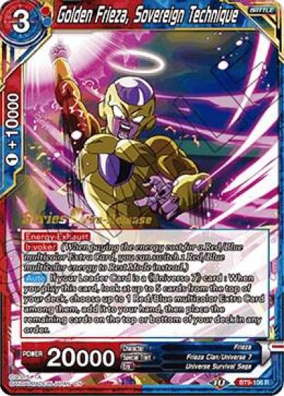 Golden Frieza Sovereign Technique BT9-106 Universal Onslaught Dragonball Super card